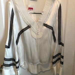 Silk Blouse never worn with black lace detail